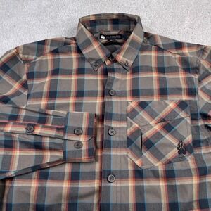 Duluth Alaskan Hardgear Shirt Mens‎ Medium Brown Plaid Midnight Sun Wool Blend